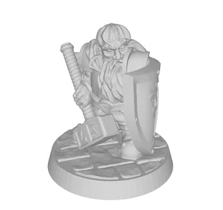 Shield dwarf - Fantasy tabletop figurine